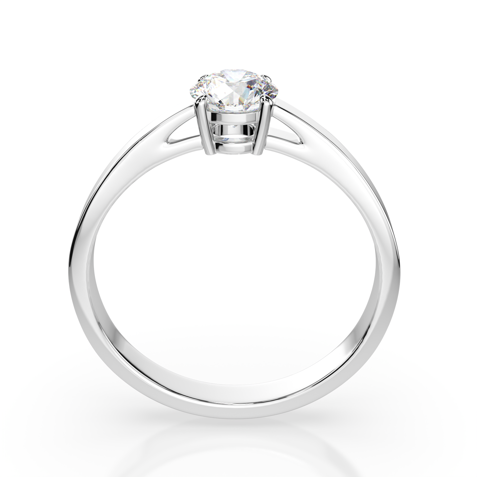 Białe Złoto Pierścionek z Diamentem Kolekcja Classic