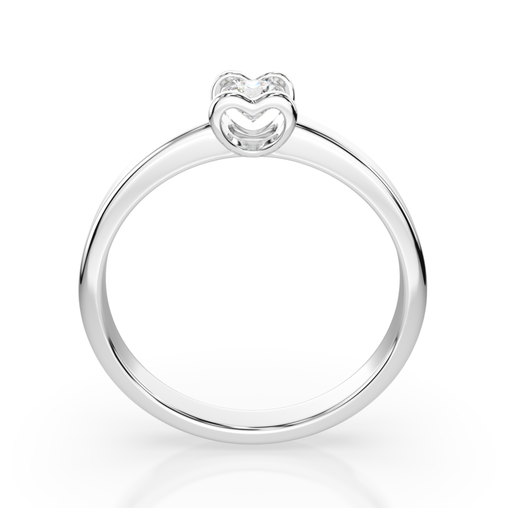 Białe Złoto Pierścionek z Diamentem Kolekcja Classic, Pure Love