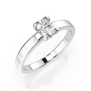 Białe Złoto Pierścionek z Diamentem Kolekcja Classic, Pure Love