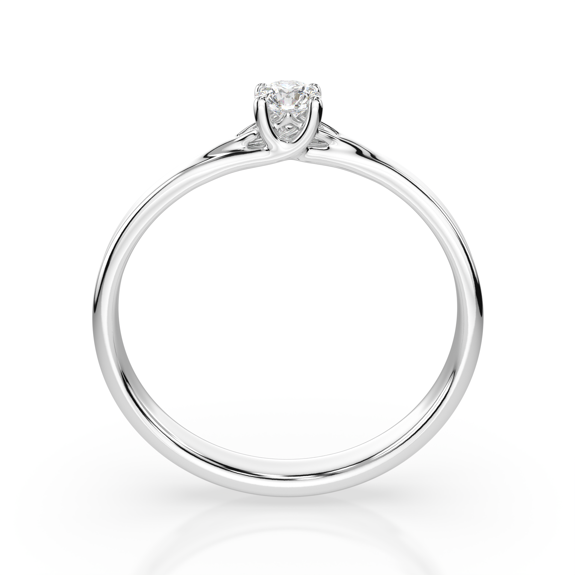 Białe Złoto Pierścionek z Diamentem Kolekcja Classic