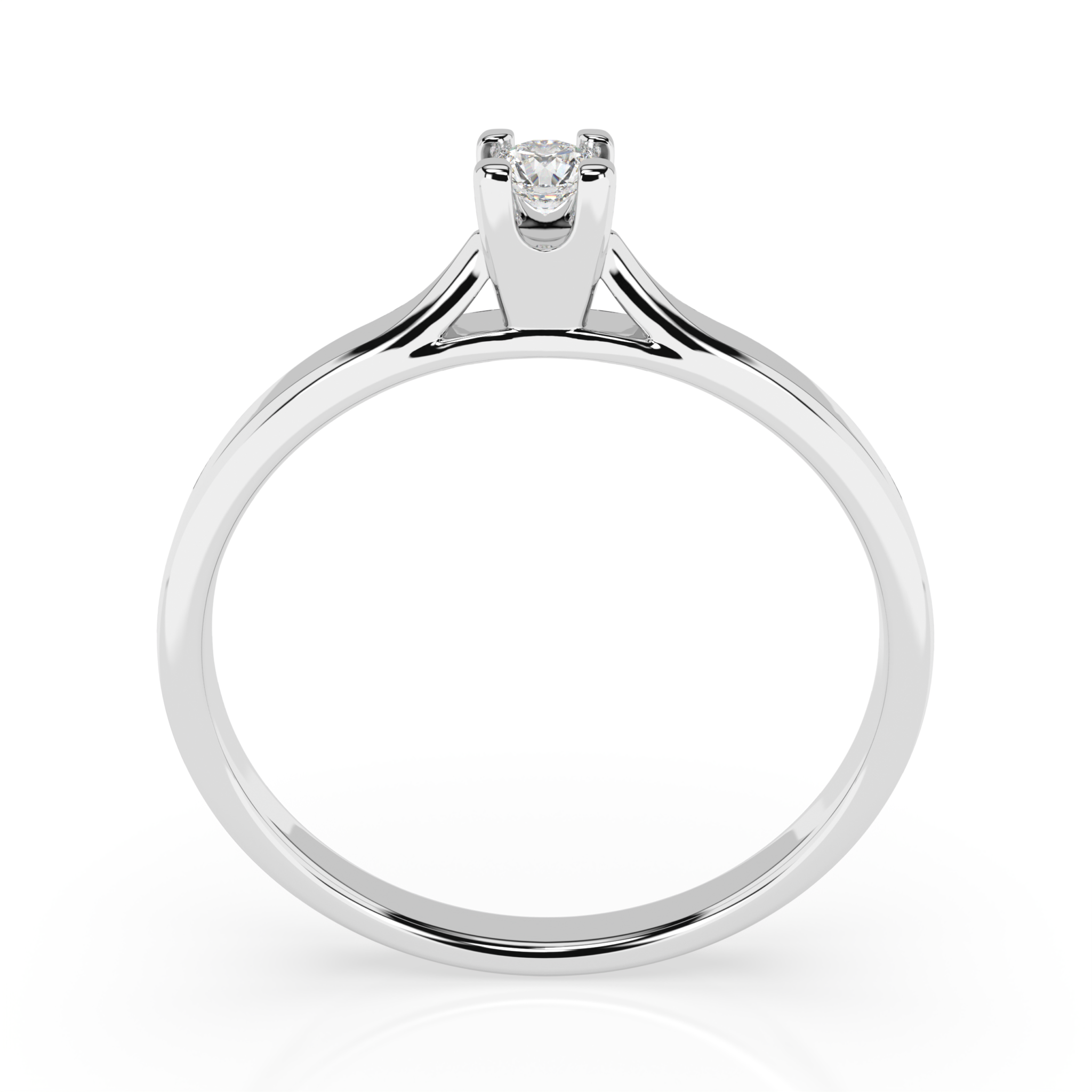 Białe Złoto Pierścionek z Diamentem Kolekcja Classic