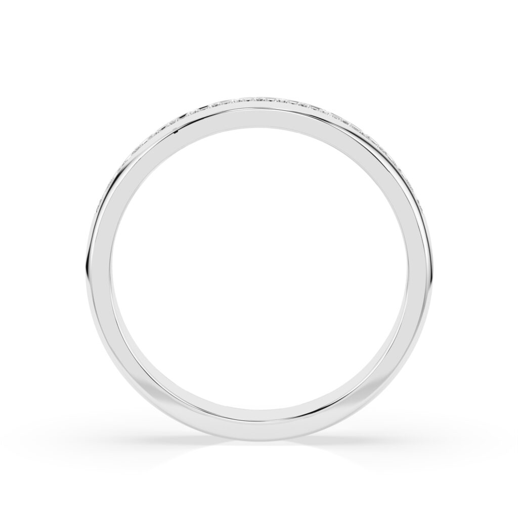 Białe Złoto Pierścionek z Diamentem Kolekcja Eternity