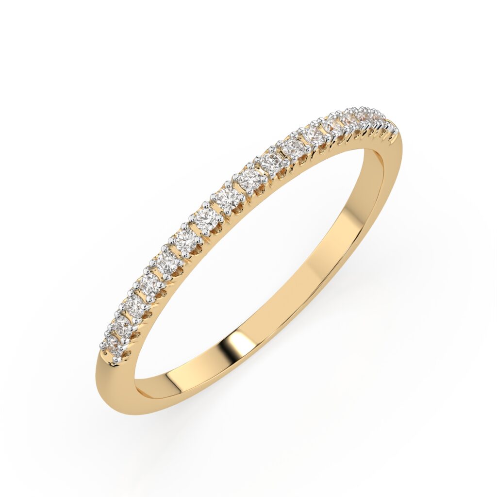 Żółte Złoto Pierścionek z Diamentem Kolekcja Eternity