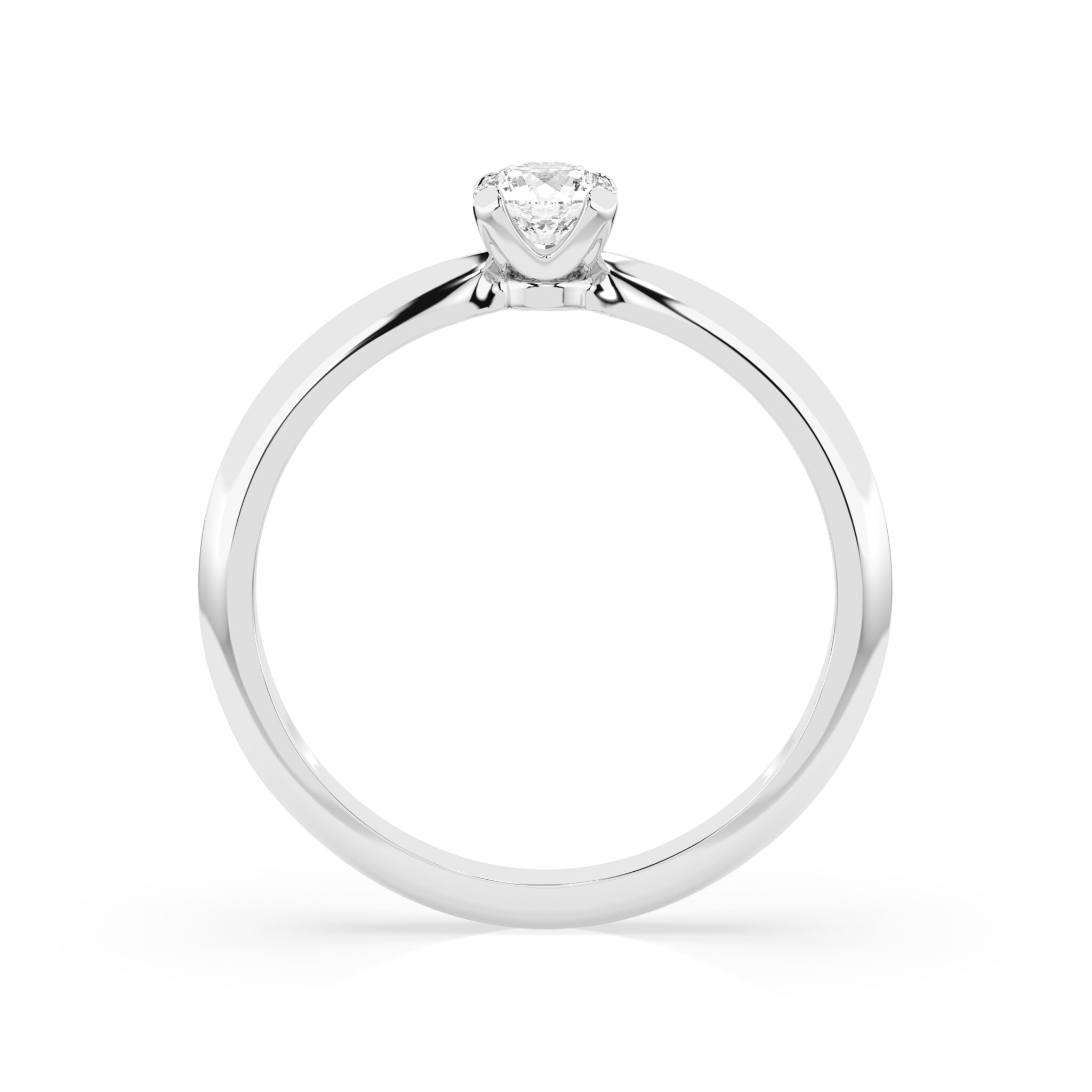 Białe Złoto Pierścionek z Diamentem Kolekcja Classic