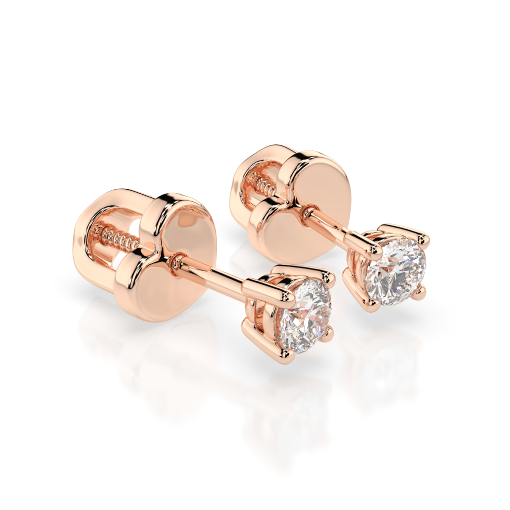 Różowe Złoto Kolczyki z Diamentem, Kolekcja Classic