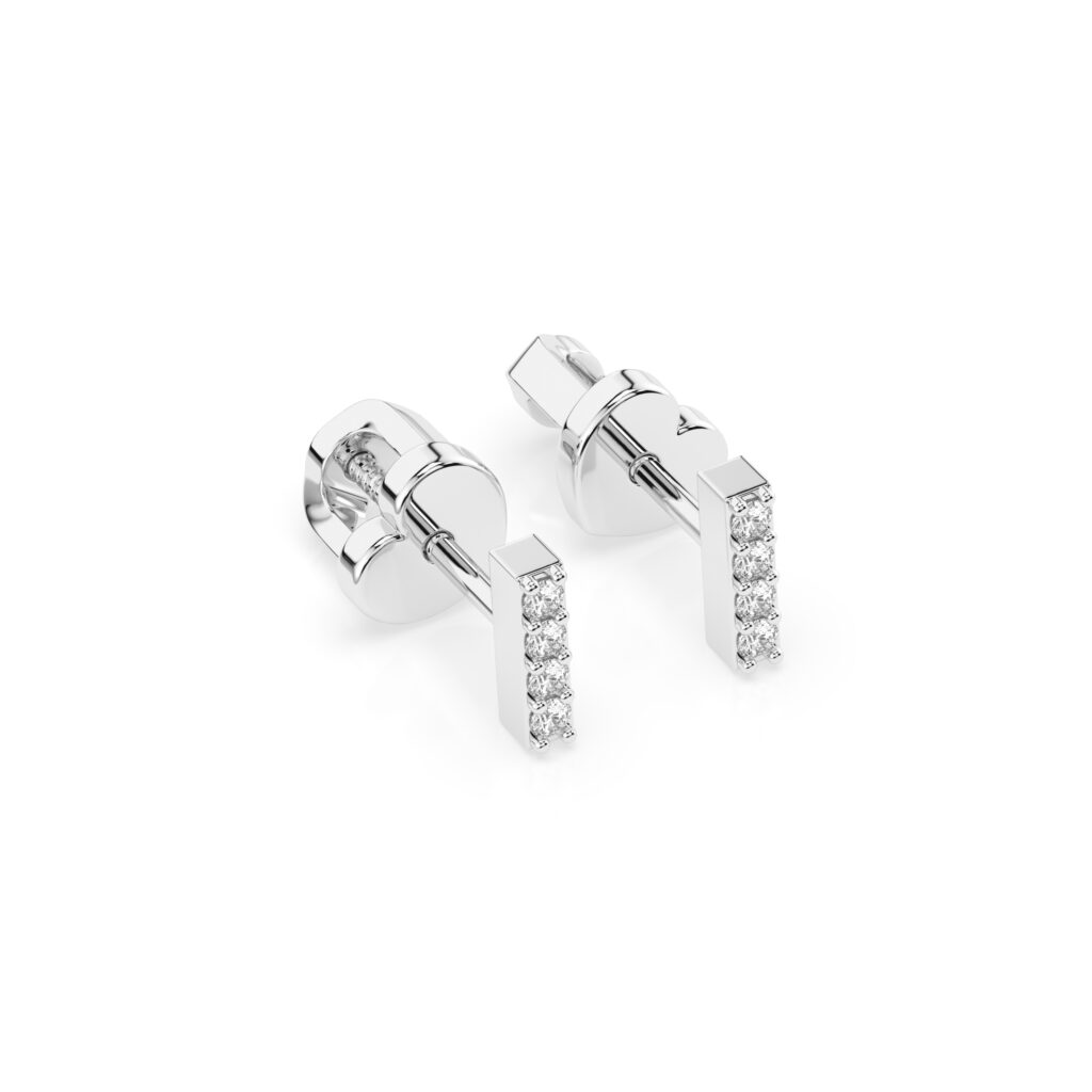 Białe Złoto Kolczyki z Diamentem Kolekcja Minimalism