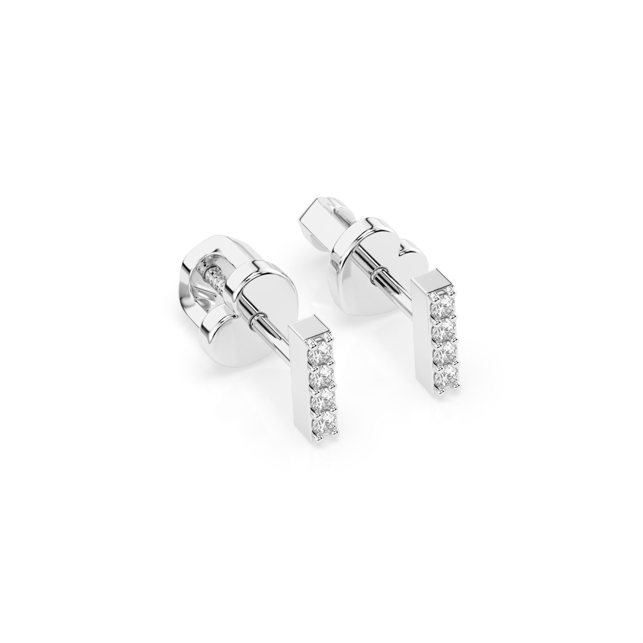 Białe Złoto Kolczyki z Diamentem Kolekcja Minimalism