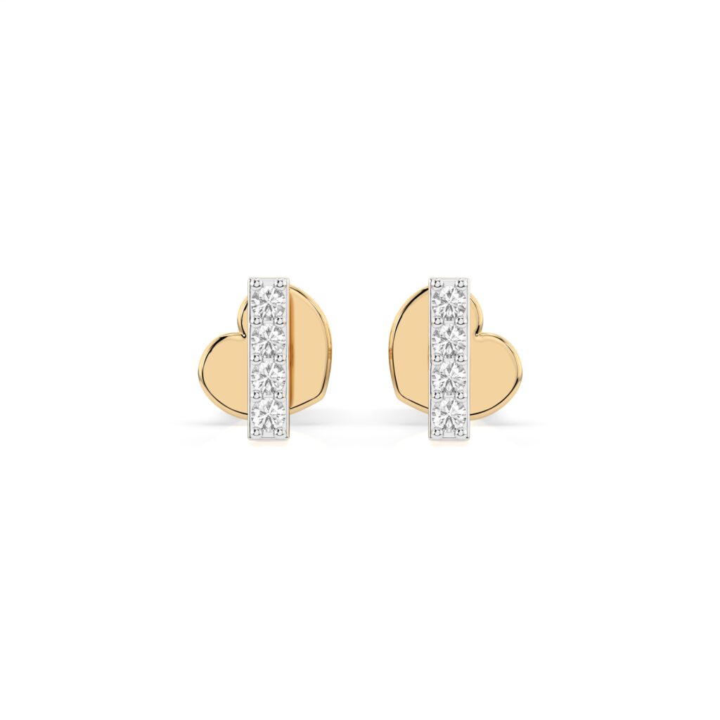 Żółte Złoto Kolczyki z Diamentem, Kolekcja Minimalism