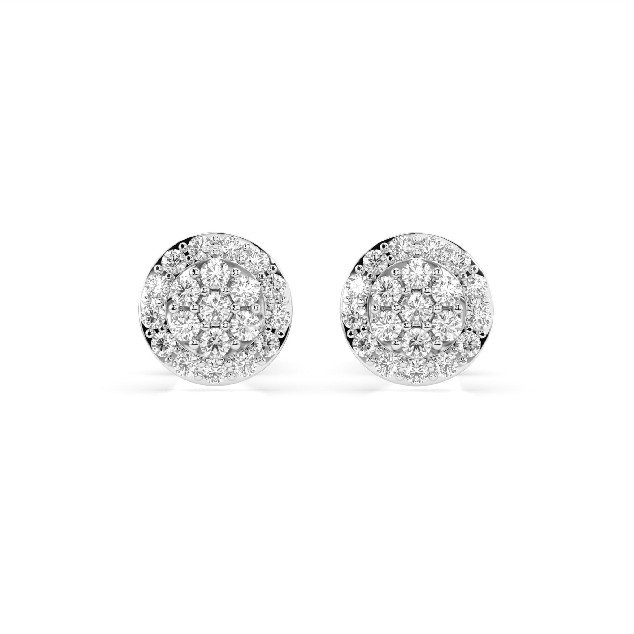 Białe Złoto Kolczyki z Diamentem Kolekcja Iluzja, Minimalism