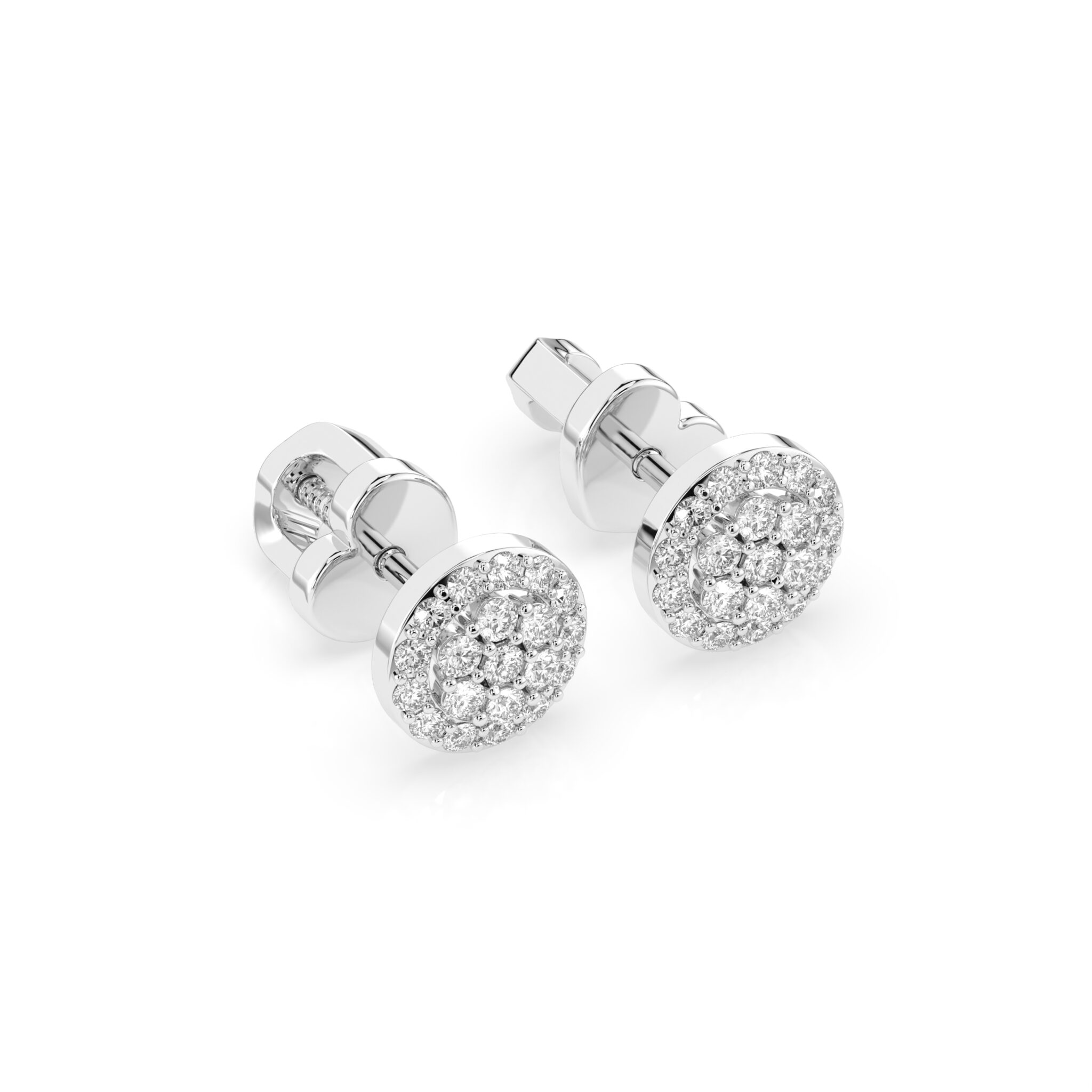 Białe Złoto Kolczyki z Diamentem Kolekcja Iluzja, Minimalism