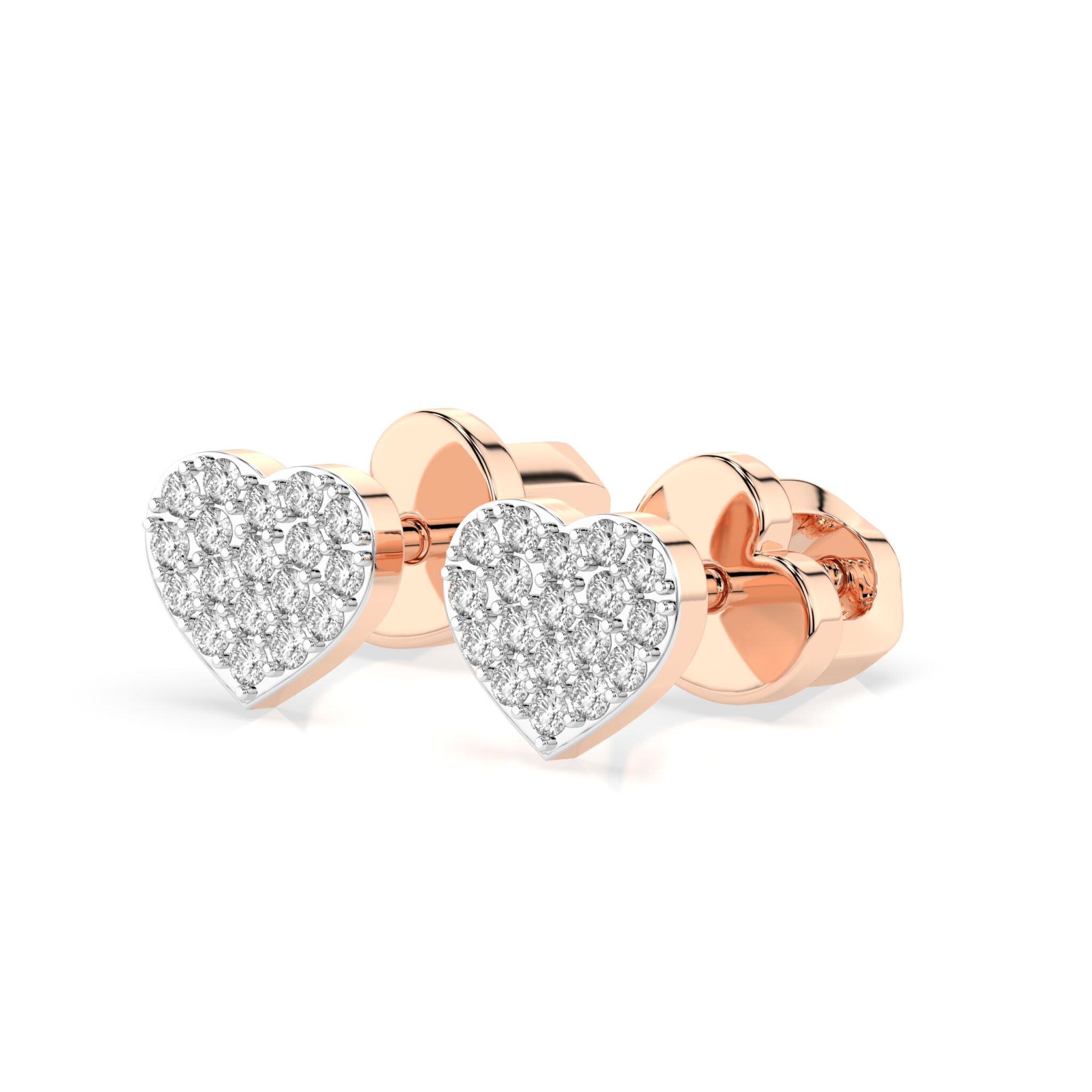 Różowe Złoto Kolczyki z Diamentem Kolekcja Iluzja, Pure Love