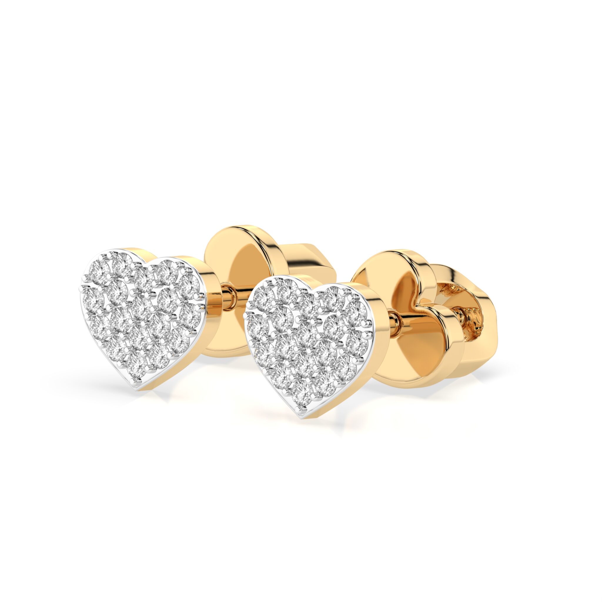 Żółte Złoto Kolczyki z Diamentem Kolekcja Iluzja, Pure Love