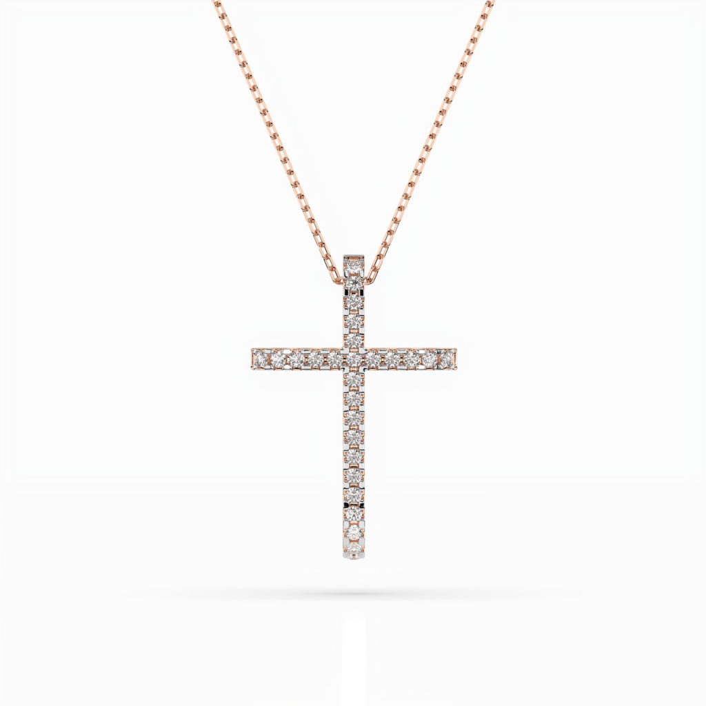 Różowe Złoto Naszyjnik z Diamentem Kolekcja Minimalism