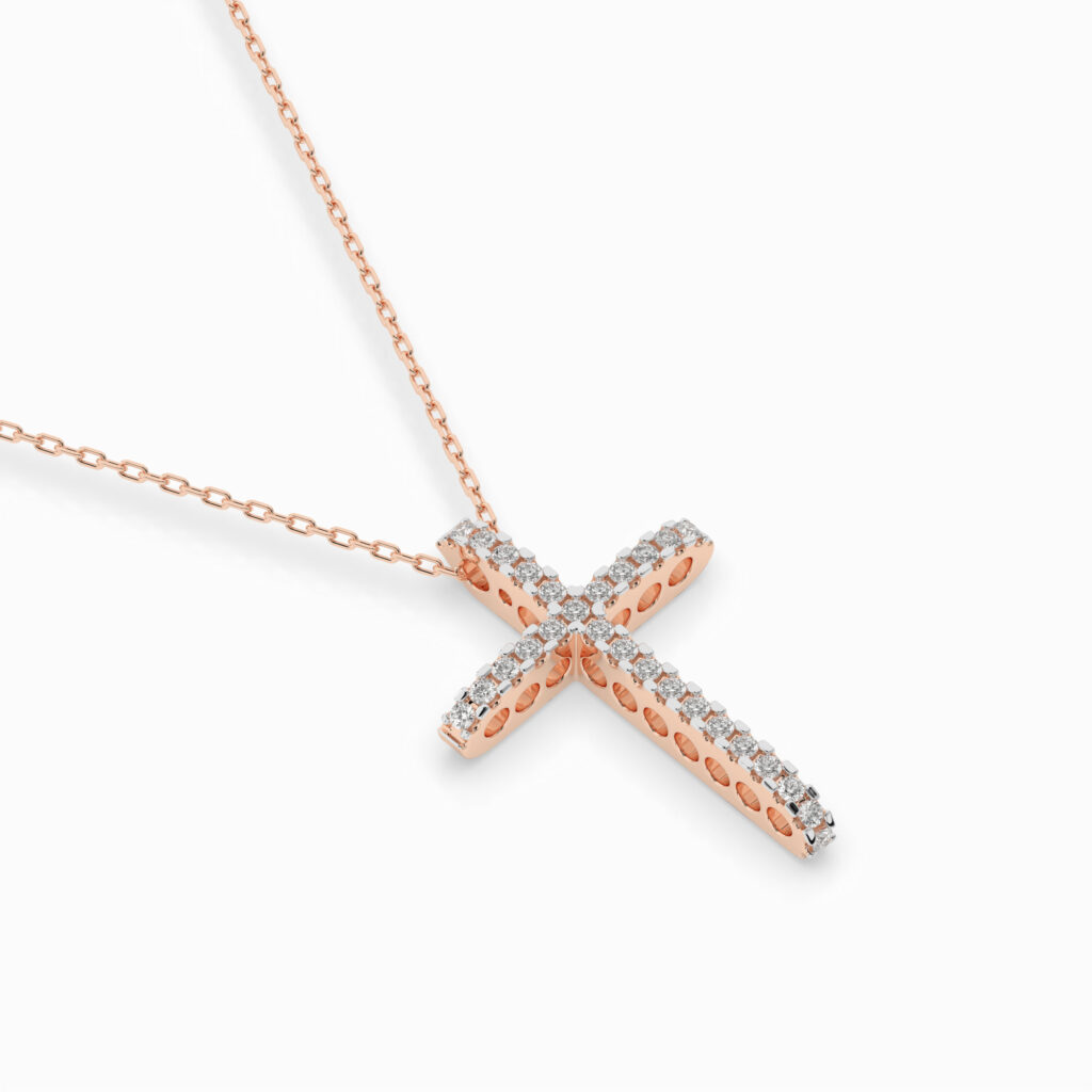 Różowe Złoto Naszyjnik z Diamentem Kolekcja Minimalism