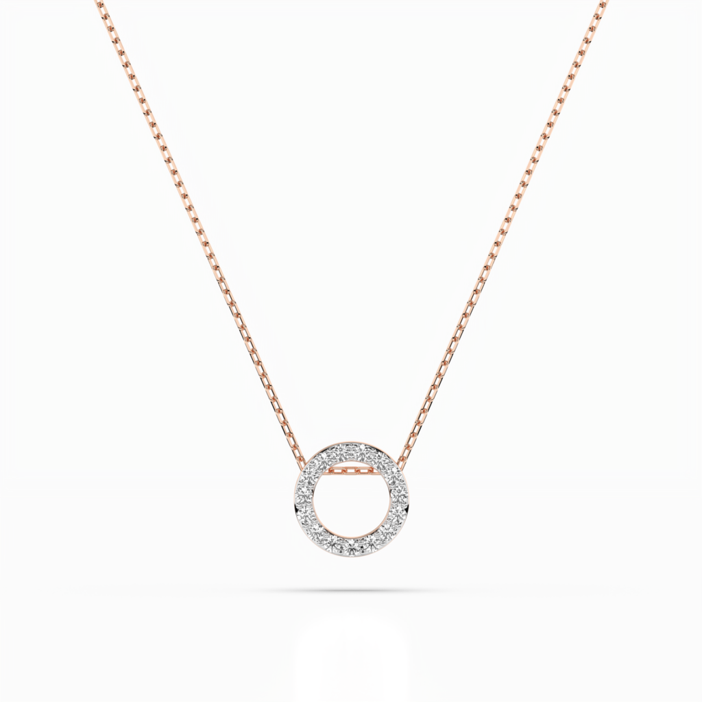Różowe Złoto Naszyjnik z Diamentem Kolekcja Minimalism
