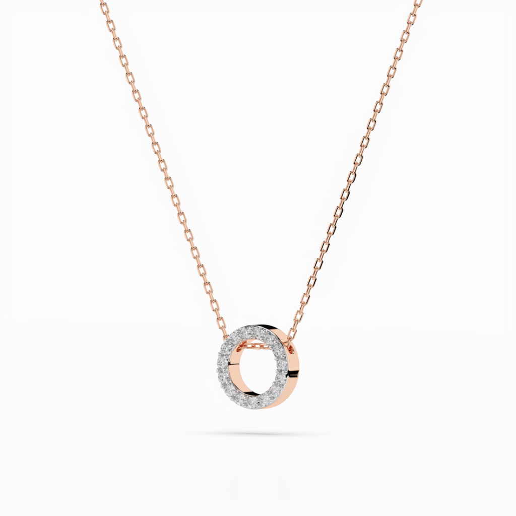 Różowe Złoto Naszyjnik z Diamentem Kolekcja Minimalism