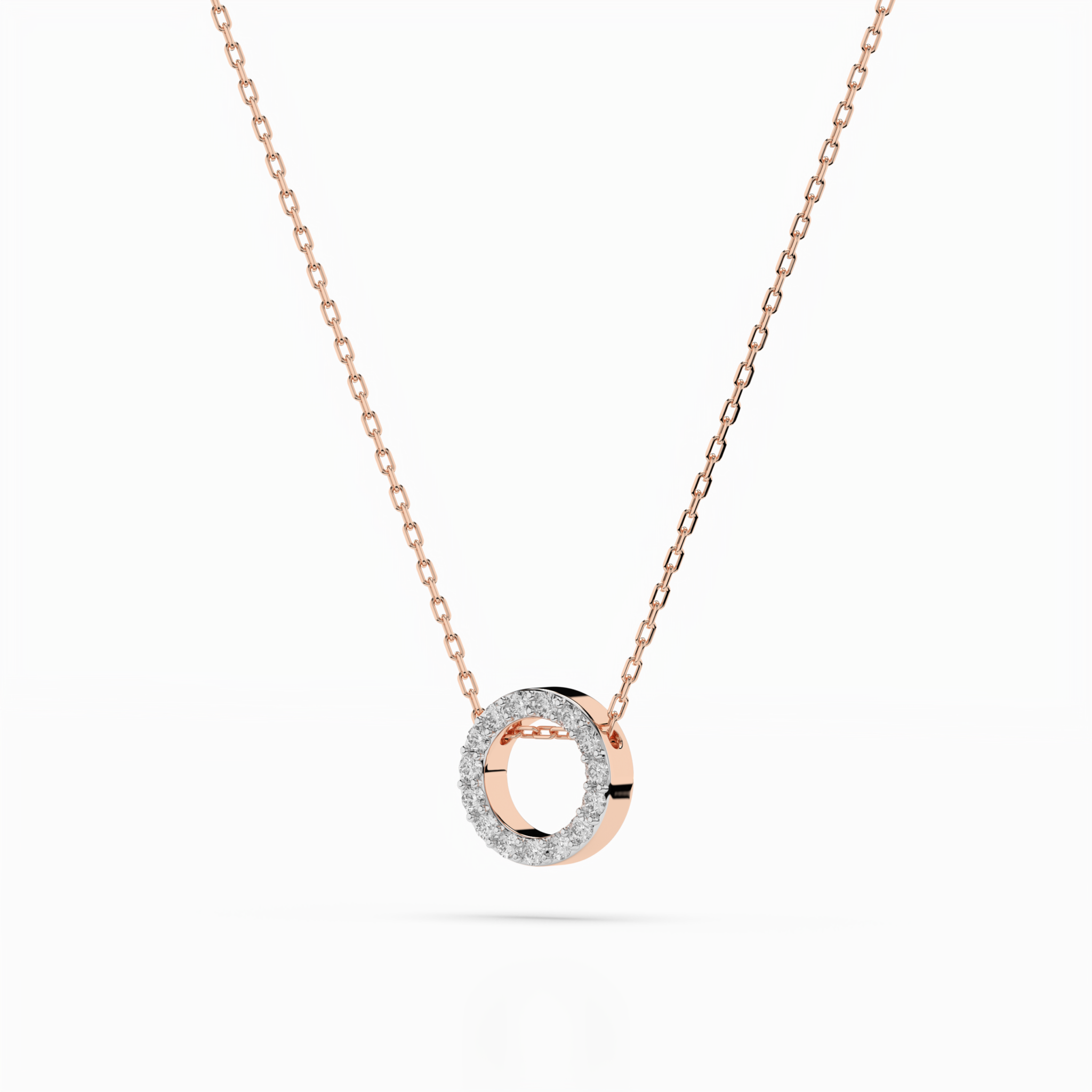 Różowe Złoto Naszyjnik z Diamentem Kolekcja Minimalism