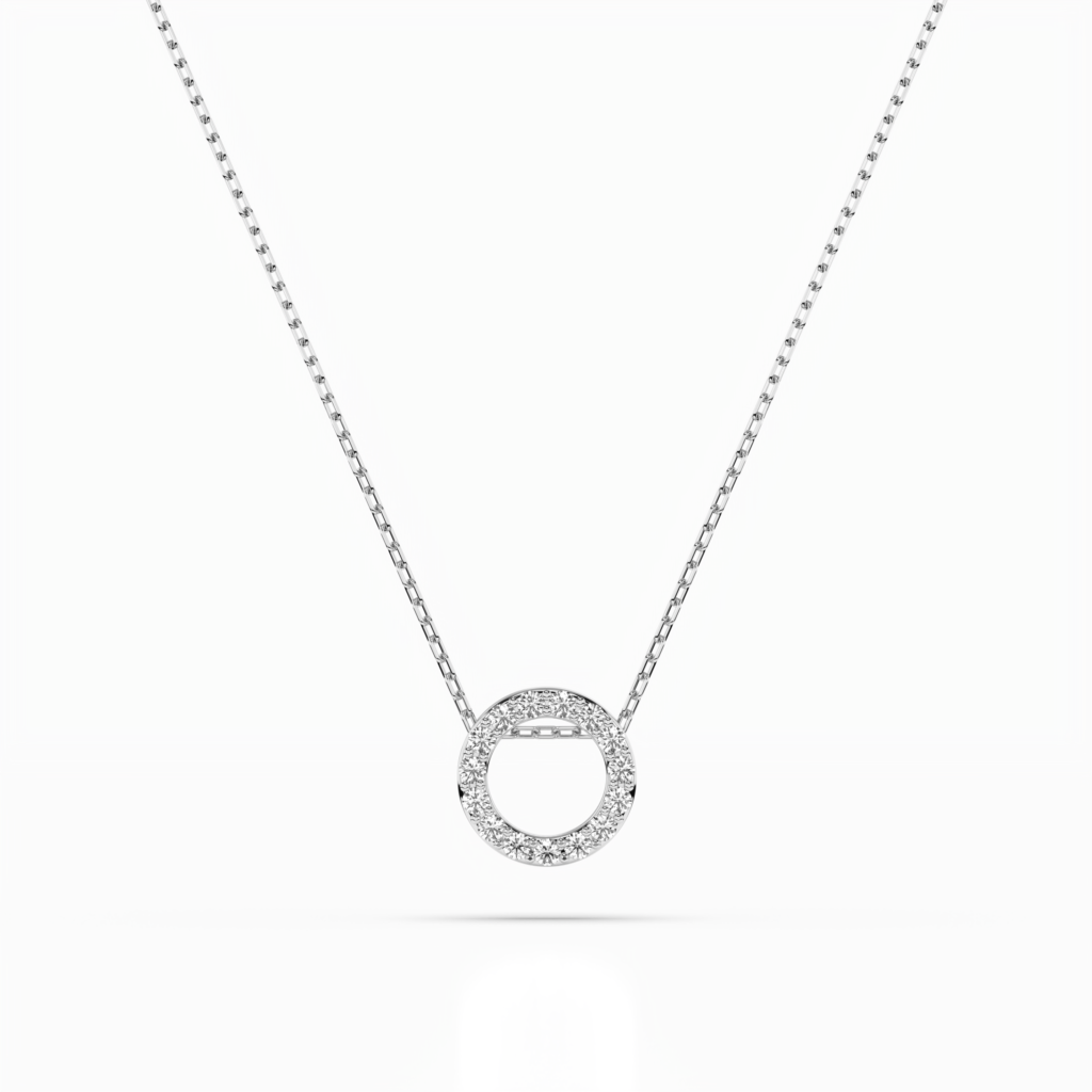 Białe Złoto Naszyjnik z Diamentem Kolekcja Minimalism