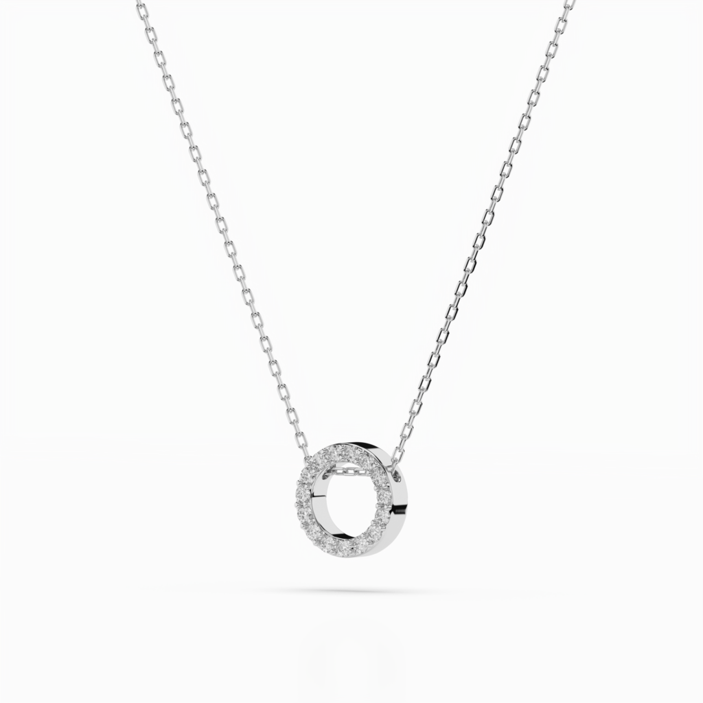 Białe Złoto Naszyjnik z Diamentem Kolekcja Minimalism