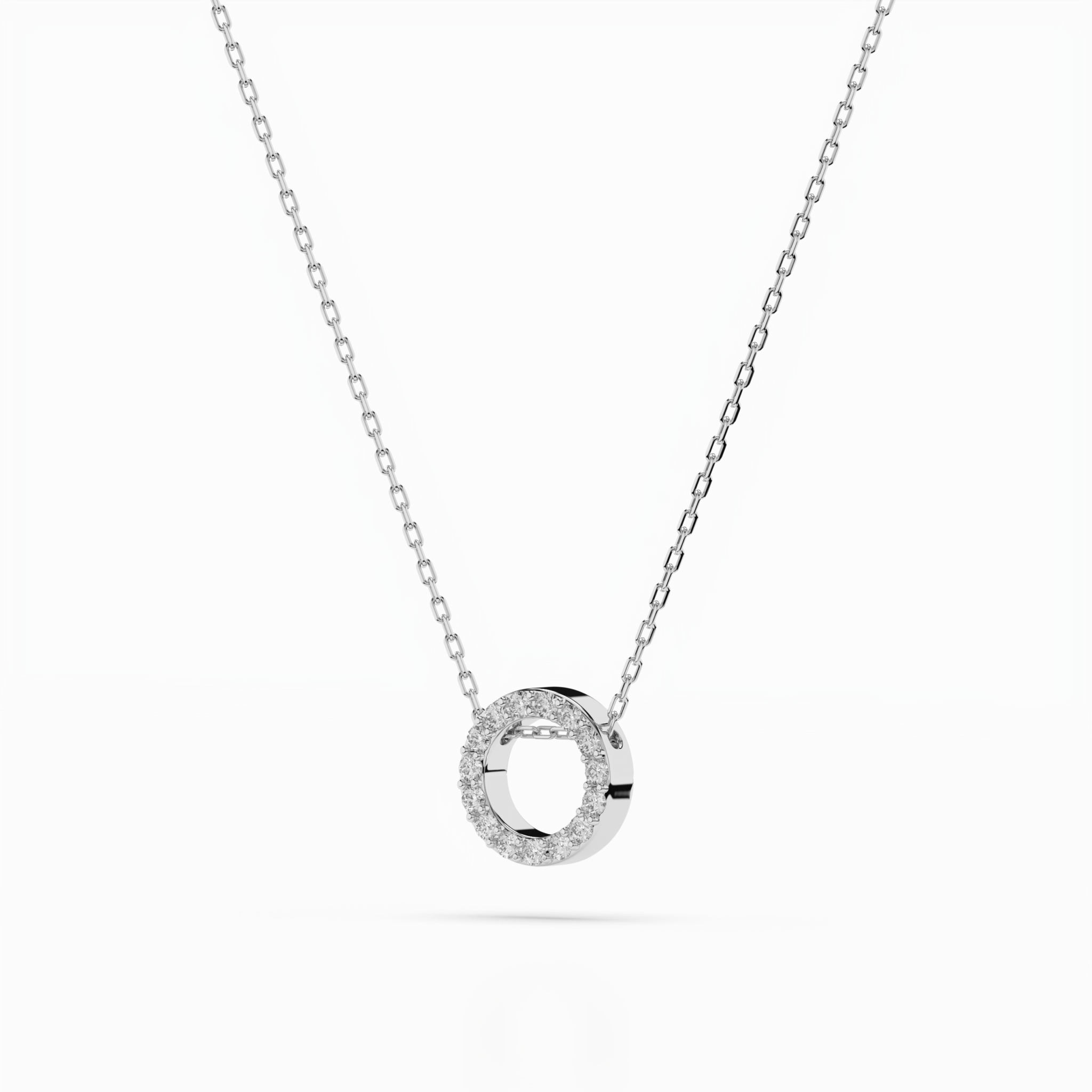 Białe Złoto Naszyjnik z Diamentem Kolekcja Minimalism