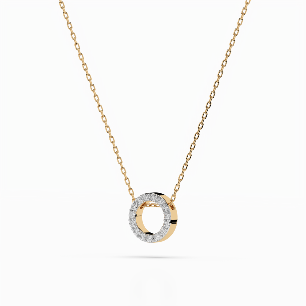 Żółte Złoto Naszyjnik z Diamentem Kolekcja Minimalism