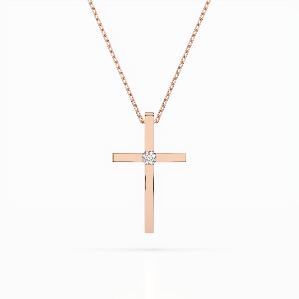 Różowe Złoto Naszyjnik z Diamentem Kolekcja Minimalism