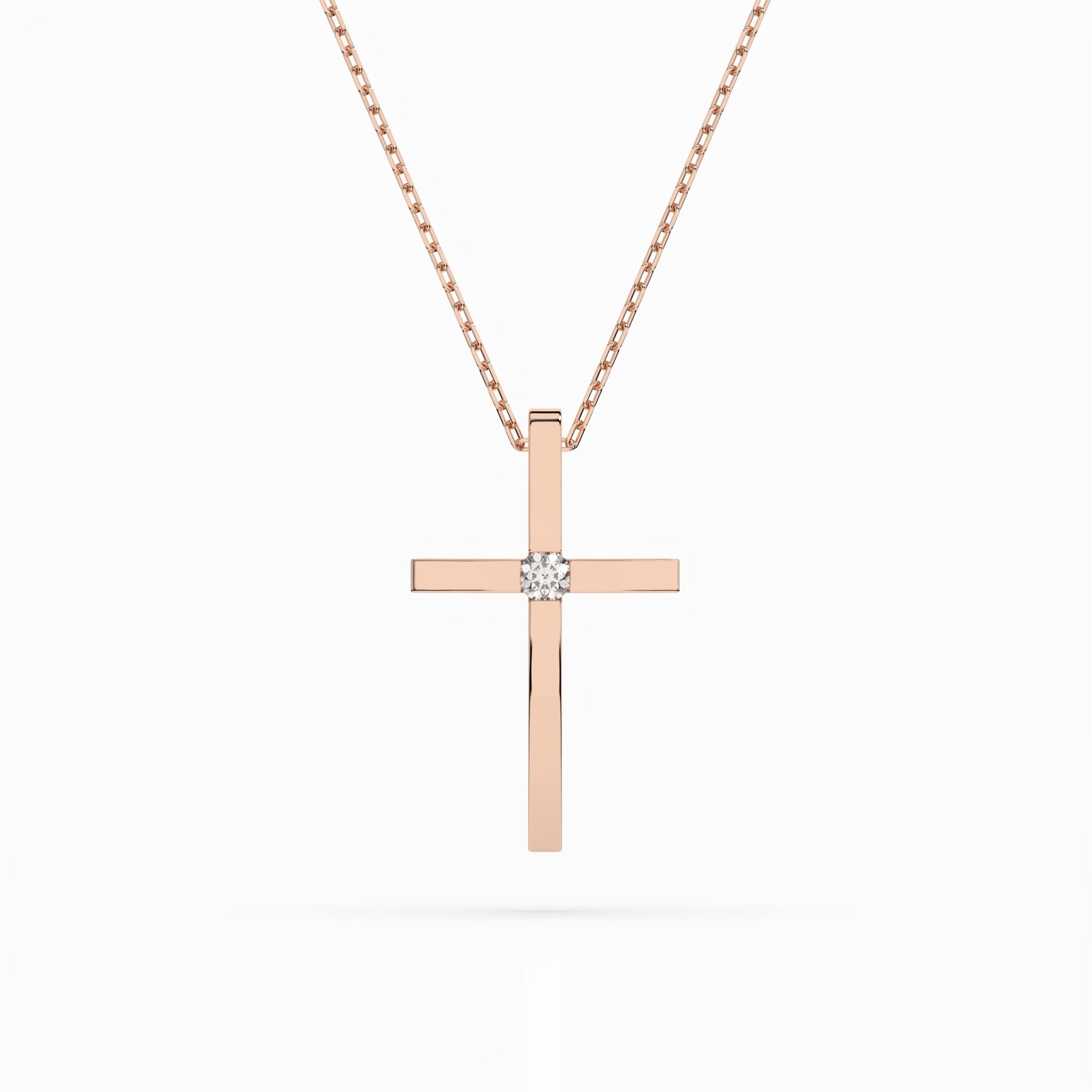Różowe Złoto Naszyjnik z Diamentem Kolekcja Minimalism