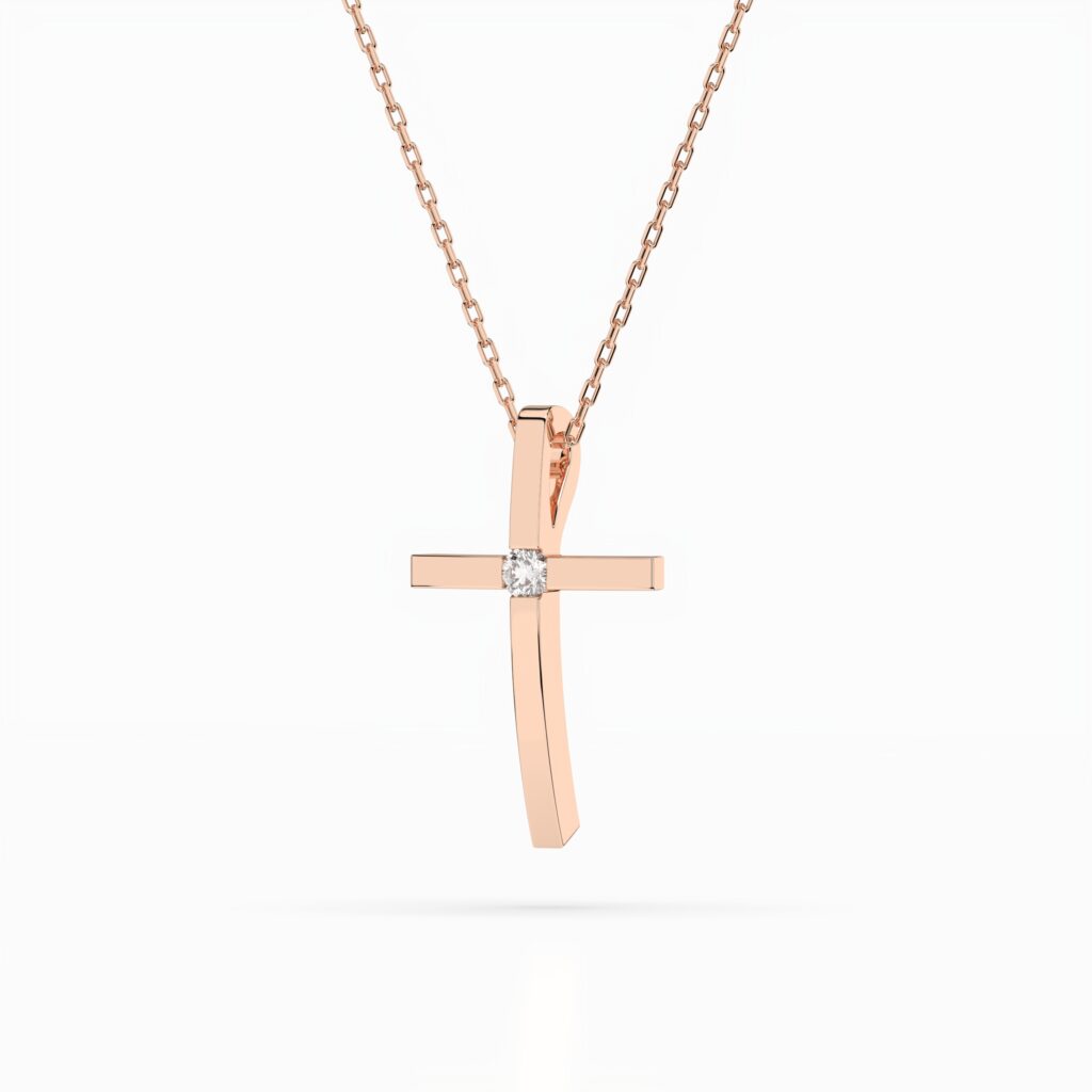 Różowe Złoto Naszyjnik z Diamentem Kolekcja Minimalism