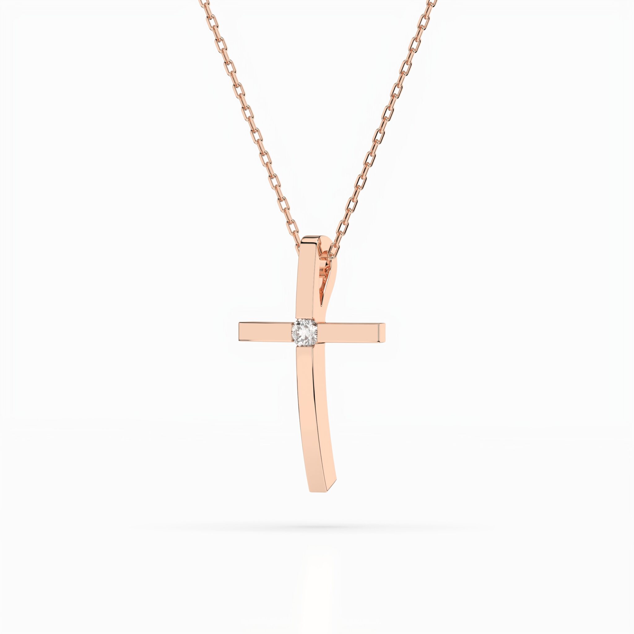 Różowe Złoto Naszyjnik z Diamentem Kolekcja Minimalism