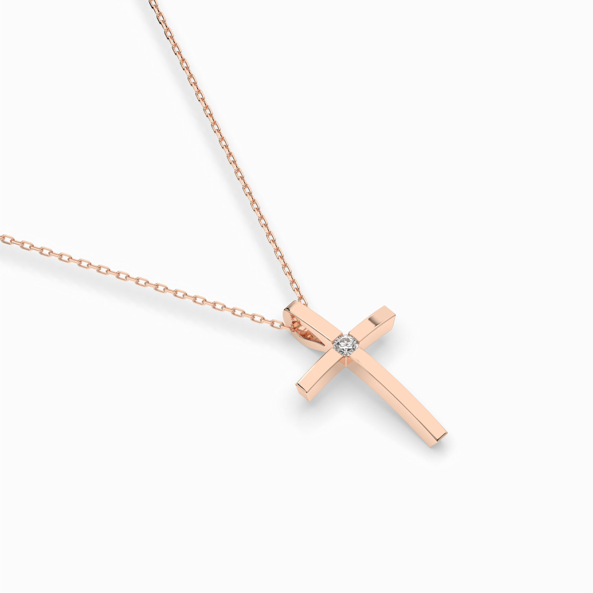 Różowe Złoto Naszyjnik z Diamentem Kolekcja Minimalism