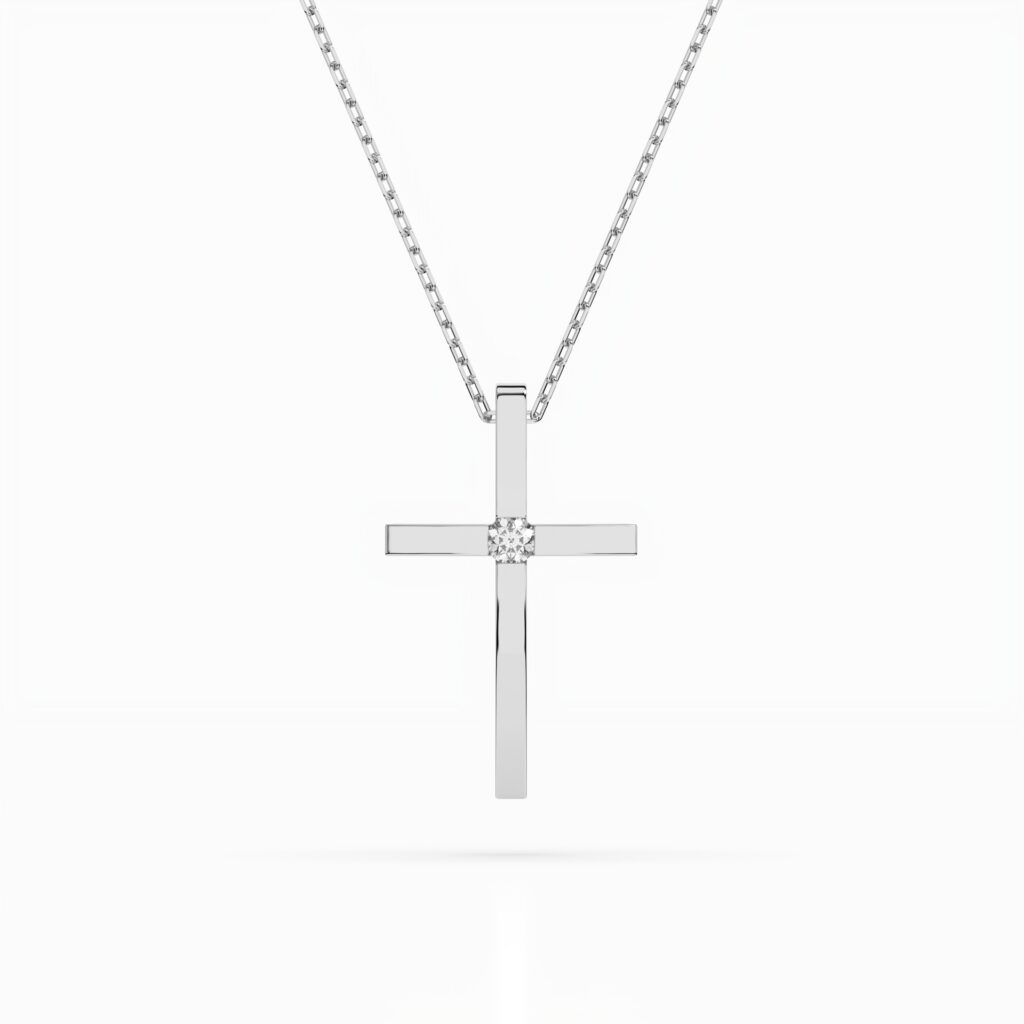 Białe Złoto Naszyjnik z Diamentem Kolekcja Minimalism