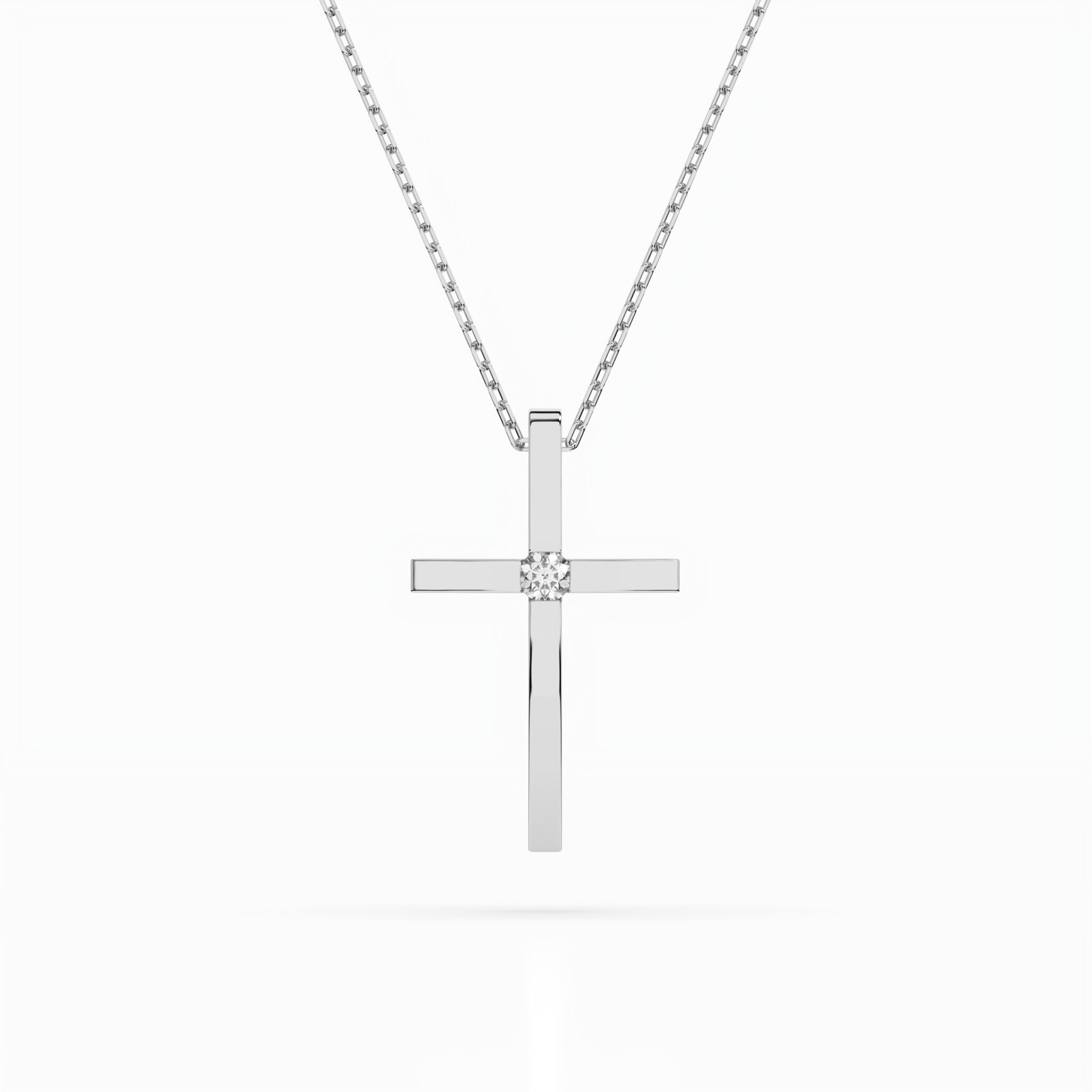 Białe Złoto Naszyjnik z Diamentem Kolekcja Minimalism