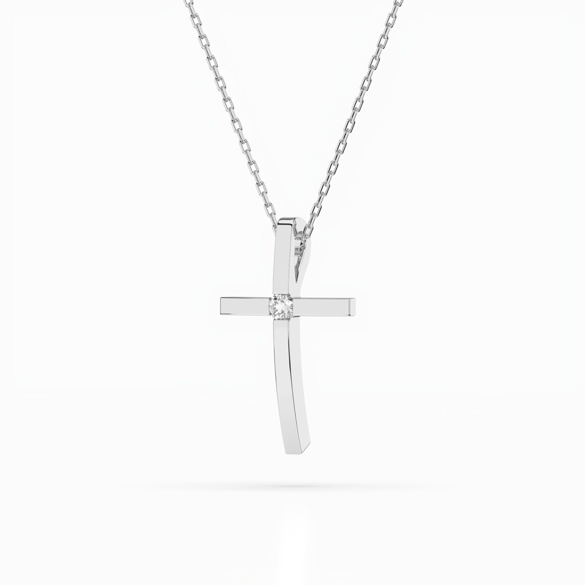 Białe Złoto Naszyjnik z Diamentem Kolekcja Minimalism