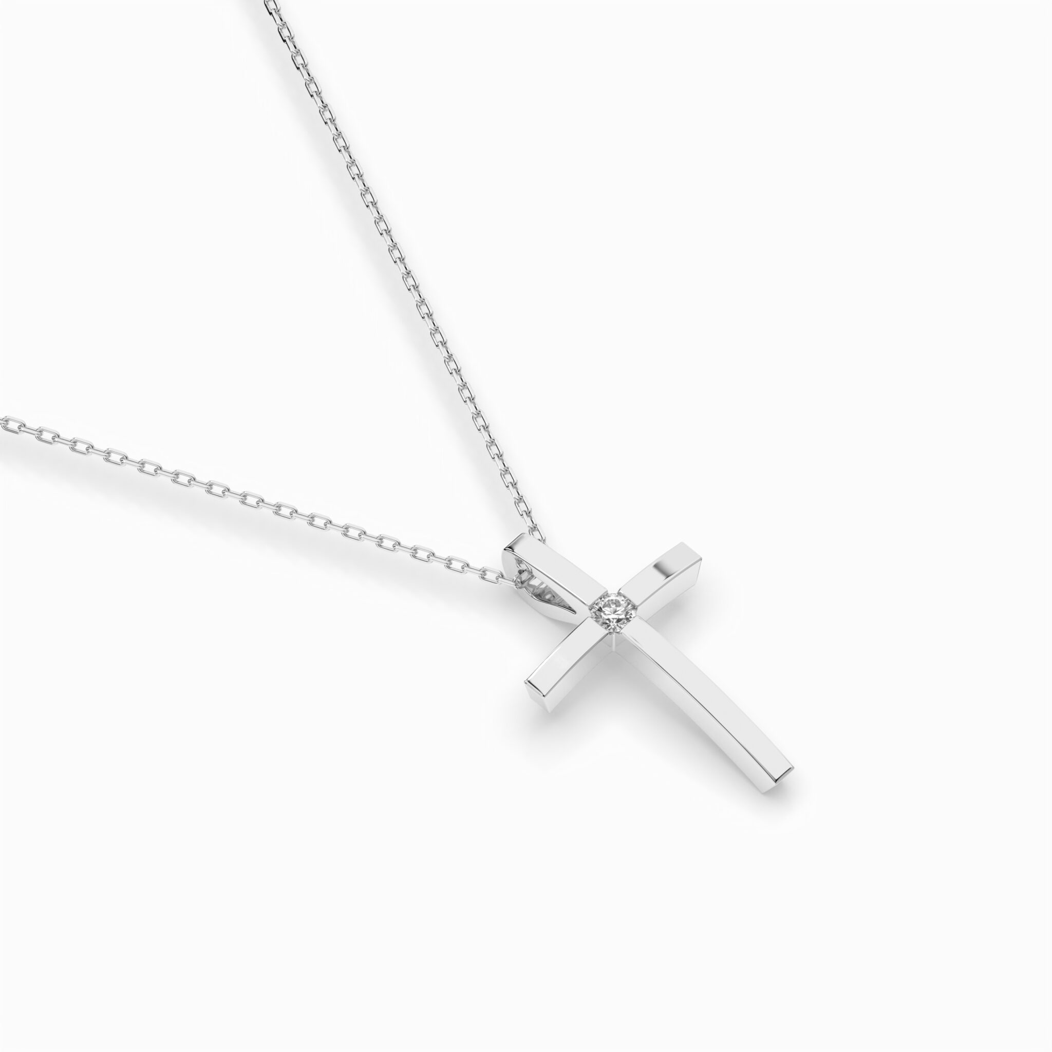 Białe Złoto Naszyjnik z Diamentem Kolekcja Minimalism