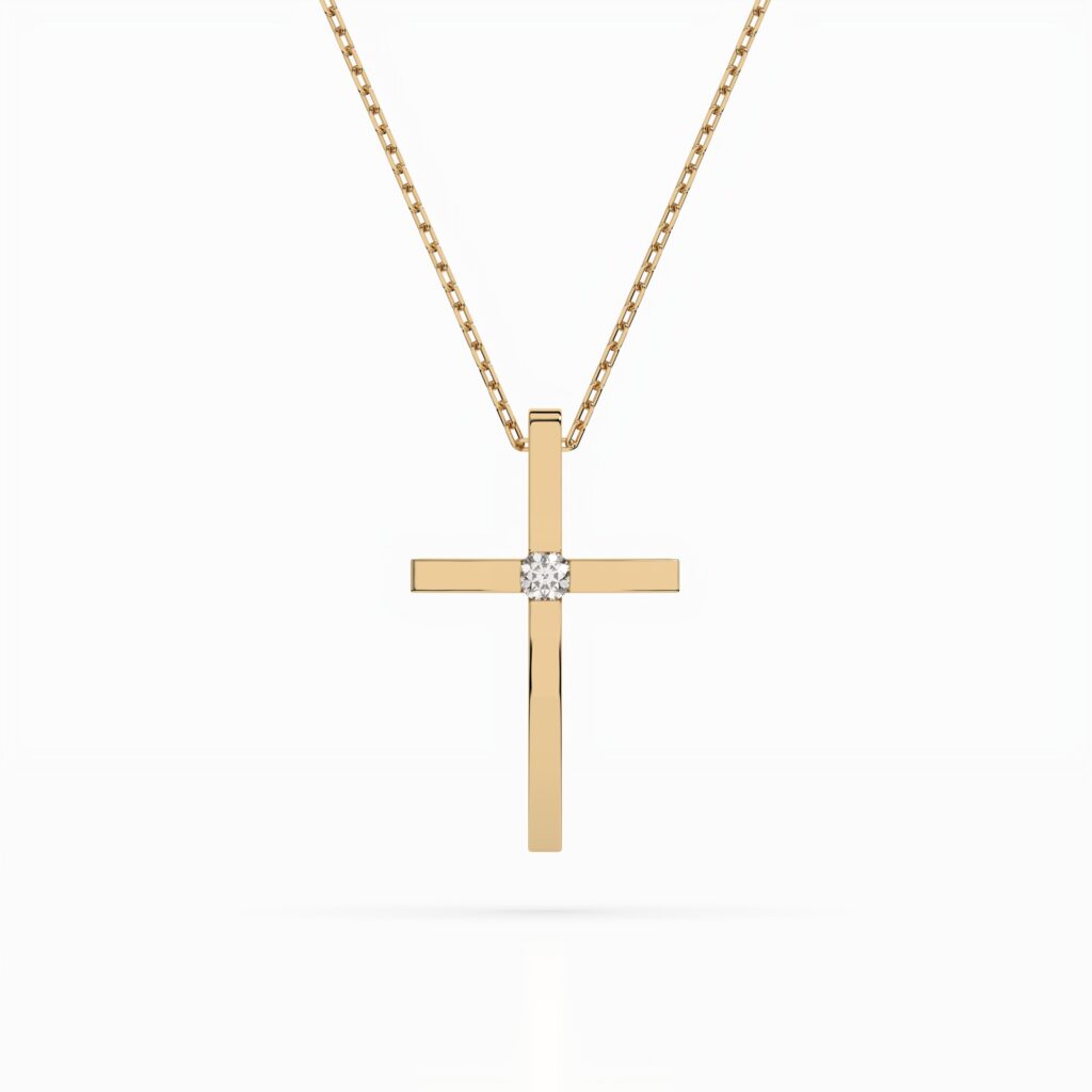 Żółte Złoto Naszyjnik z Diamentem Kolekcja Minimalism