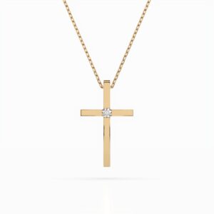 Żółte Złoto Naszyjnik z Diamentem Kolekcja Minimalism