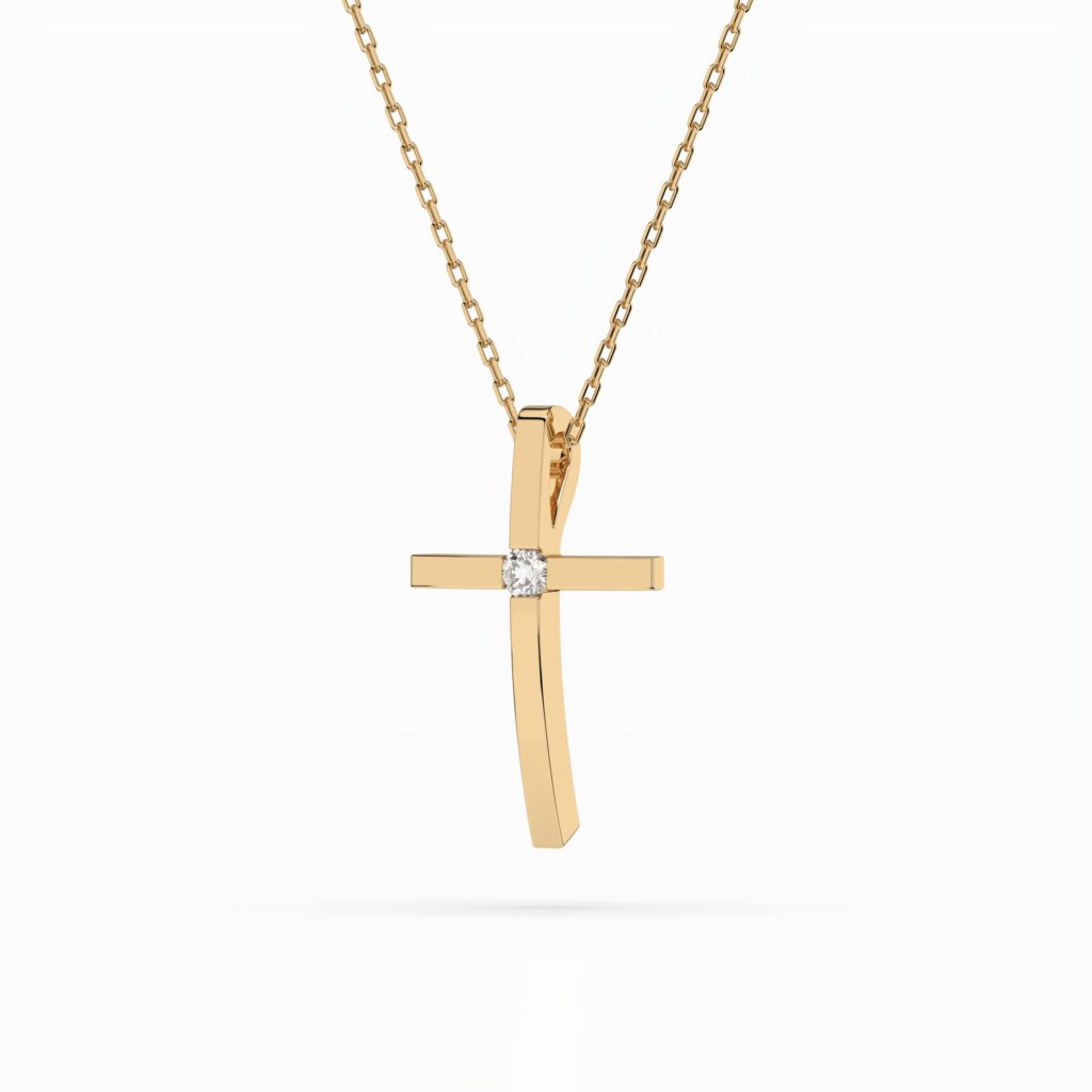 Żółte Złoto Naszyjnik z Diamentem Kolekcja Minimalism