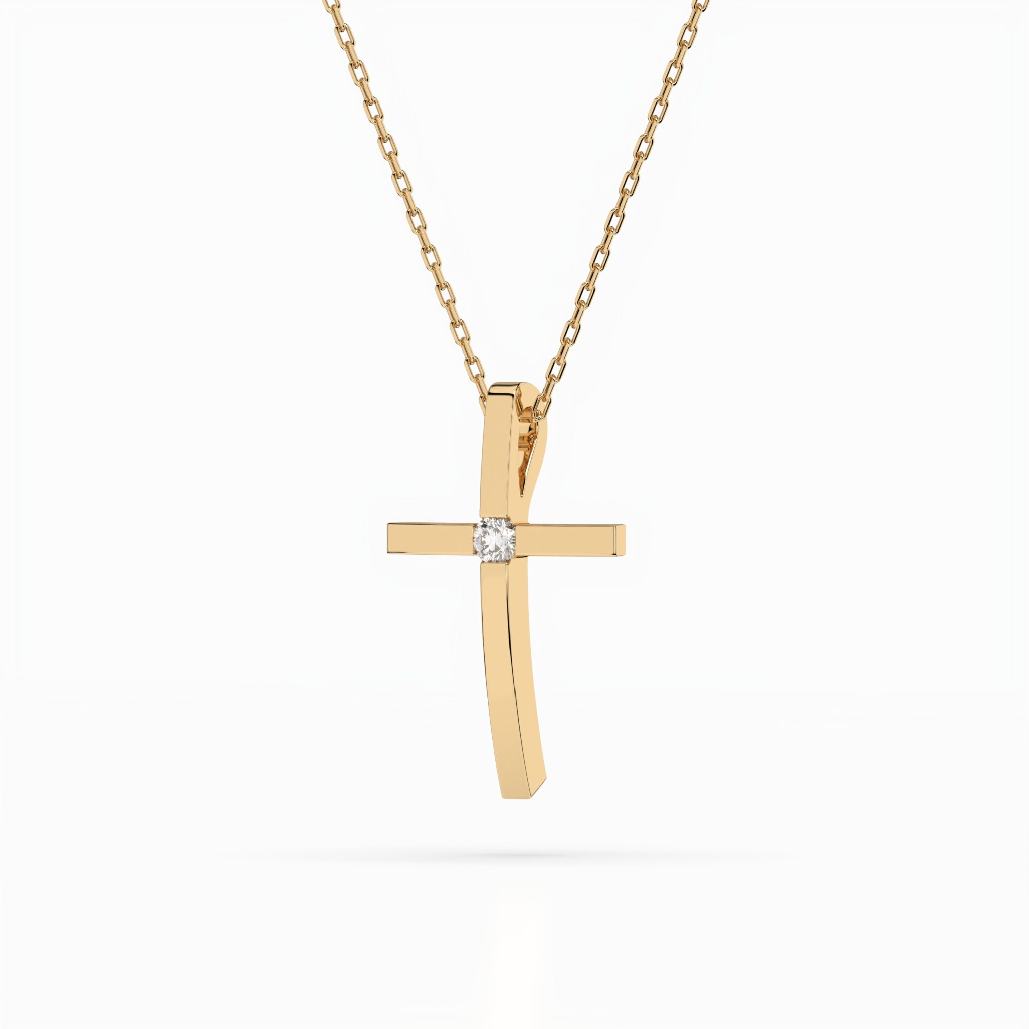 Żółte Złoto Naszyjnik z Diamentem Kolekcja Minimalism