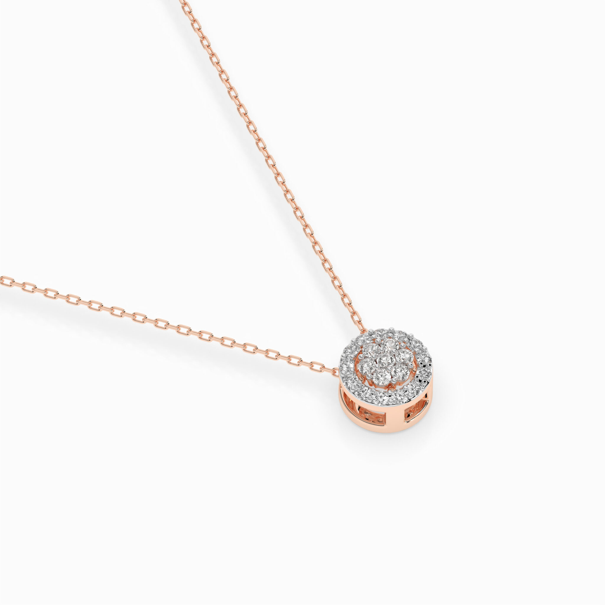 Różowe Złoto Naszyjnik z Diamentem Kolekcja Iluzja, Minimalism