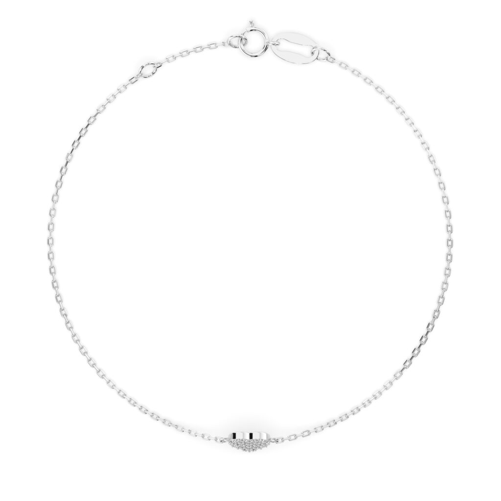 Białe Złoto Bransoletka z Diamentem Kolekcja Minimalism, Pure Love