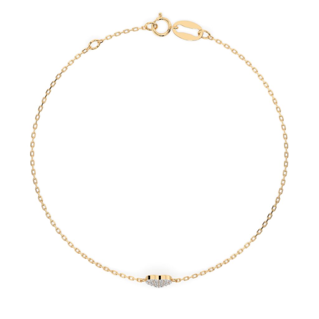 Żółte Złoto Bransoletka z Diamentem Kolekcja Minimalism, Pure Love