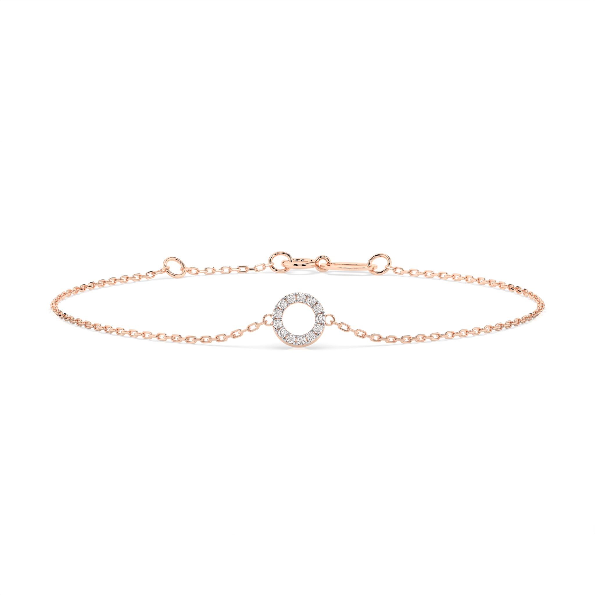 Różowe Złoto Bransoletka z Diamentem Kolekcja Minimalism