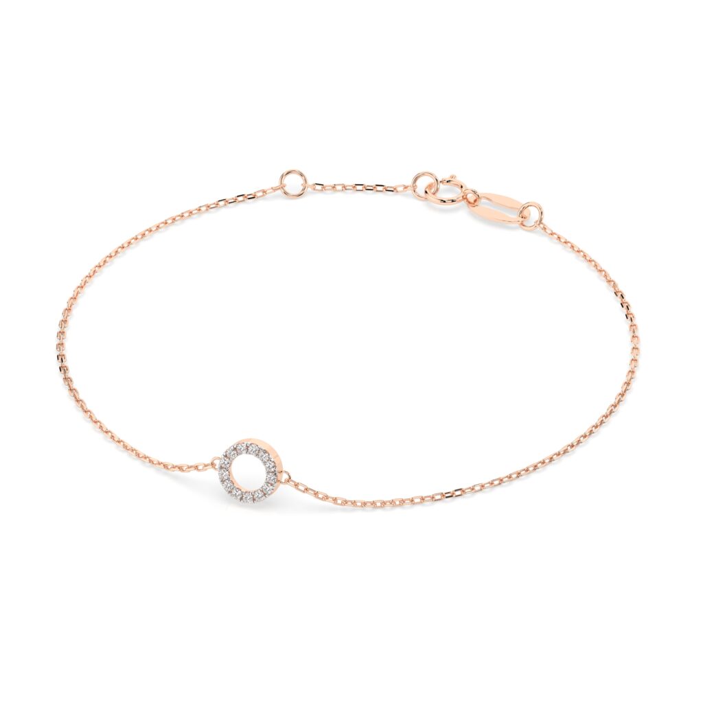 Różowe Złoto Bransoletka z Diamentem Kolekcja Minimalism