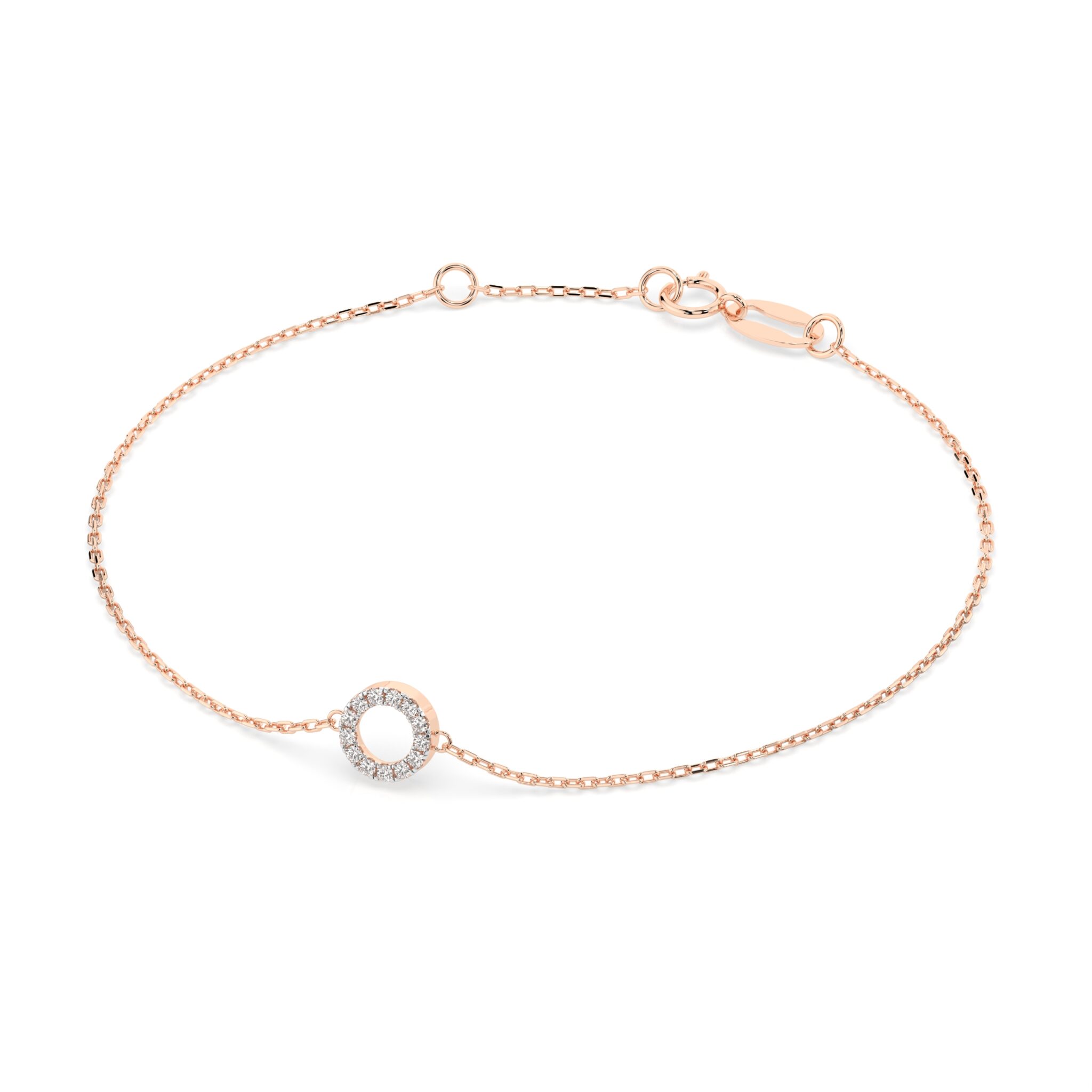 Różowe Złoto Bransoletka z Diamentem Kolekcja Minimalism