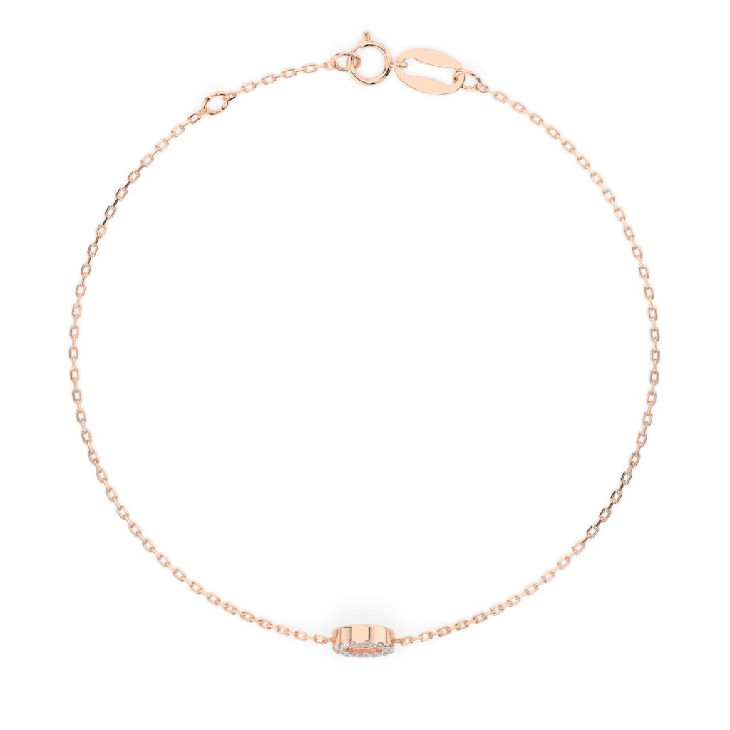 Różowe Złoto Bransoletka z Diamentem Kolekcja Minimalism