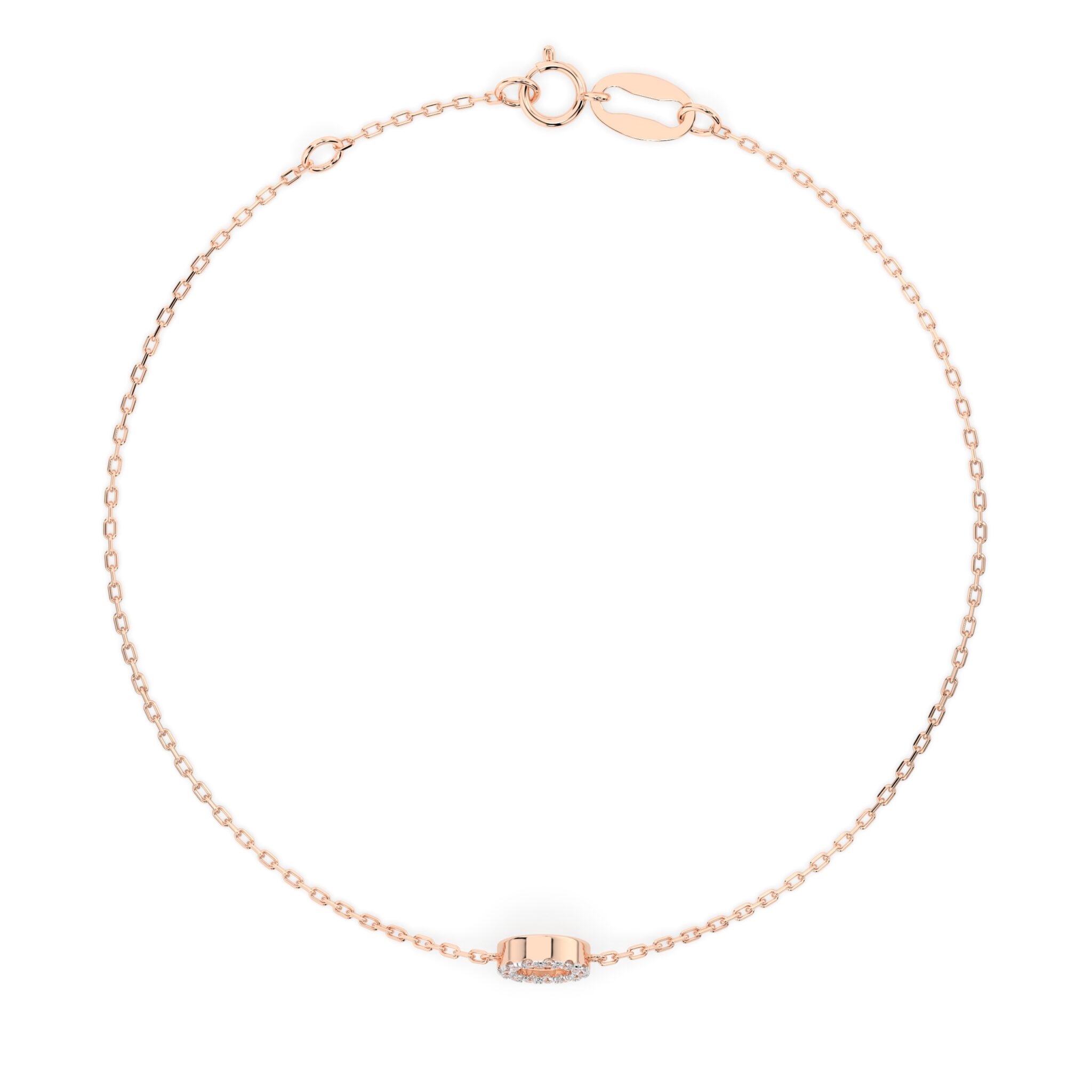 Różowe Złoto Bransoletka z Diamentem Kolekcja Minimalism