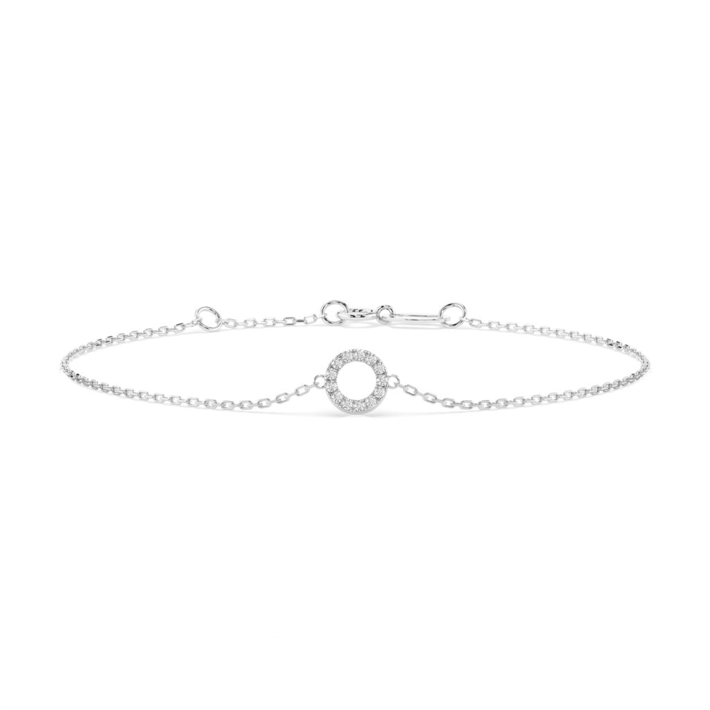 Białe Złoto Bransoletka z Diamentem Kolekcja Minimalism