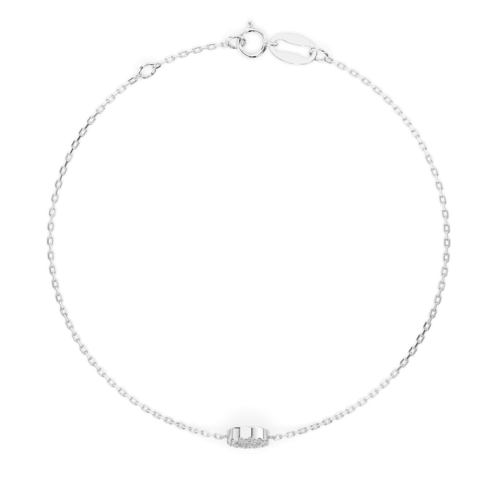 Białe Złoto Bransoletka z Diamentem Kolekcja Minimalism