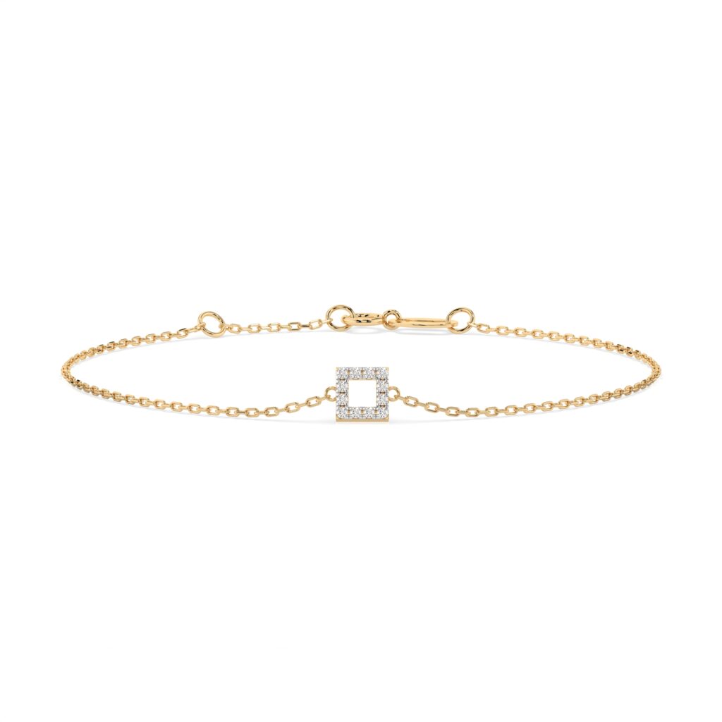 Żółte Złoto Bransoletka z Diamentem Kolekcja Minimalism