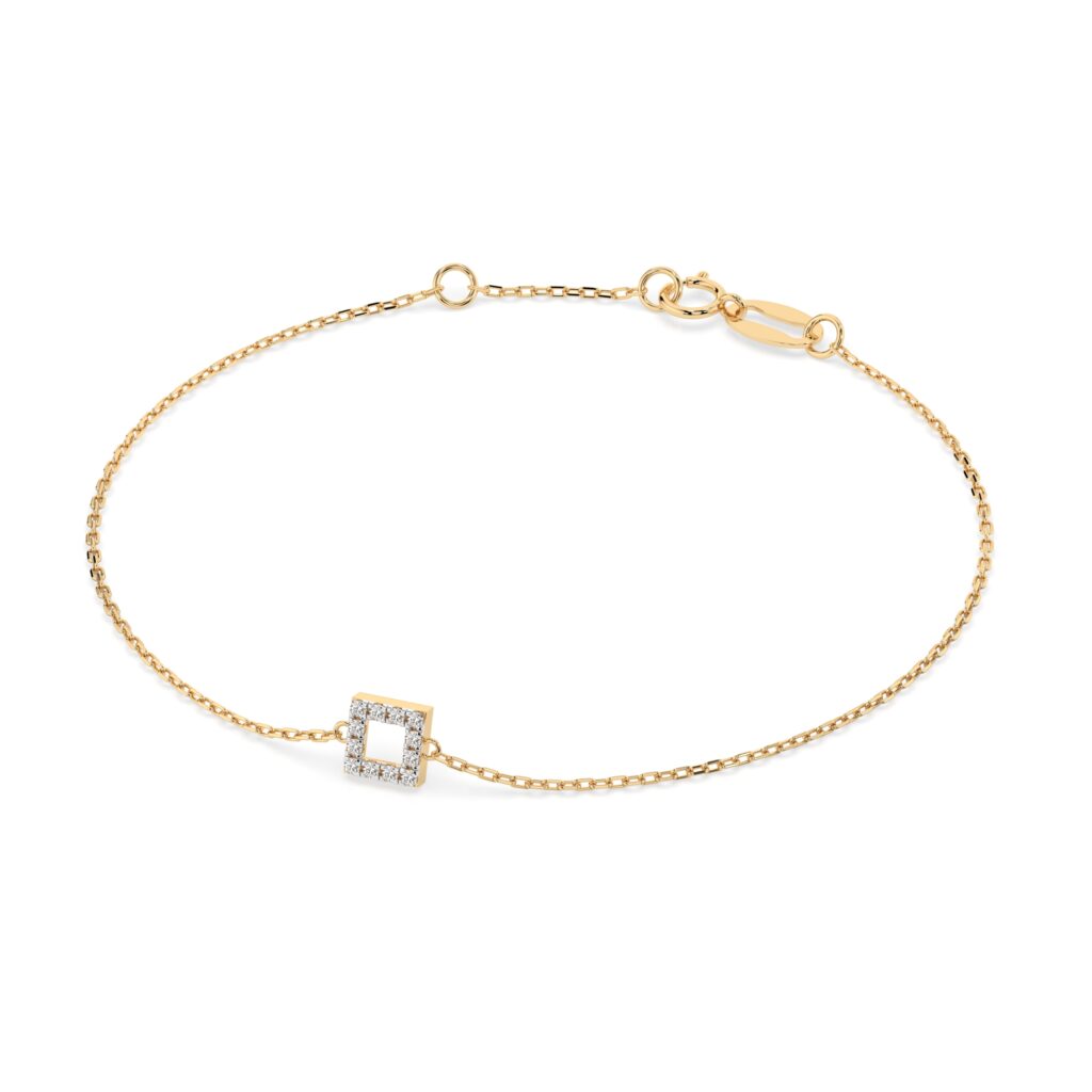 Żółte Złoto Bransoletka z Diamentem Kolekcja Minimalism
